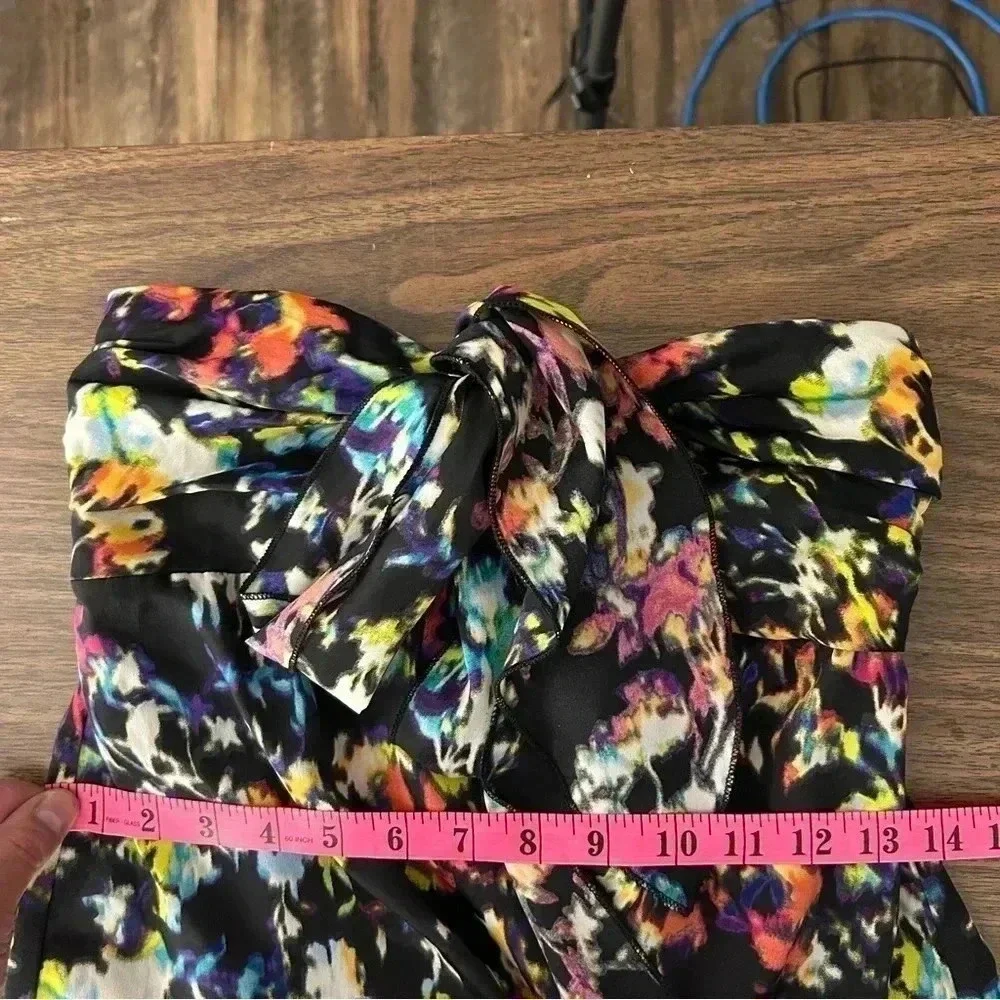 Xhilaration Abstract Watercolor Strapless Maxi Dress S - Picture 9 of 10